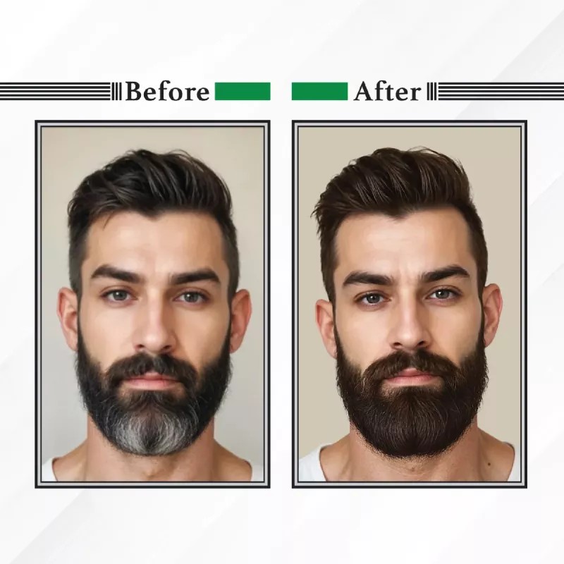 Nisha Beard Cream Color For Men 102 Black Brown (Developer 60g + Colorant 60ml) (120g)
