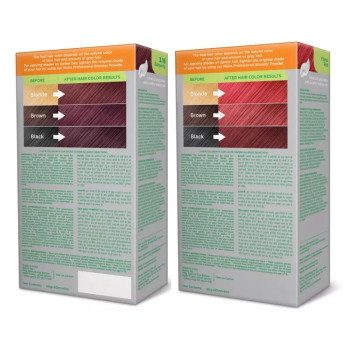 Nisha Creme Hair Color Combo Burgundy And Flame Red (Each (Color Cream 60g + Developer 60 + Conditioner 6ml) (1Pack)