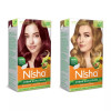 Nisha Creme Hair Color Combo Burgundy And Honey Blonde (Each (Color Cream 60g + Developer 60 + Conditioner 6ml) (1Pack)