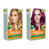 Nisha Creme Hair Color Combo Burgundy And Honey Blonde (Each (Color Cream 60g + Developer 60 + Conditioner 6ml) (1Pack)