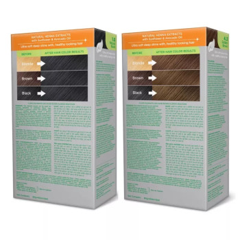 Nisha Creme Hair Color Combo Natural Black And Golden Brown (Each (Color Cream 60g + Developer 60 + Conditioner 6ml) (1Pack)