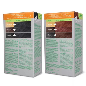 Nisha Creme Hair Color Combo Natural Black And Mahogany (Each (Color Cream 60g + Developer 60 + Conditioner 6ml) (1Pack)