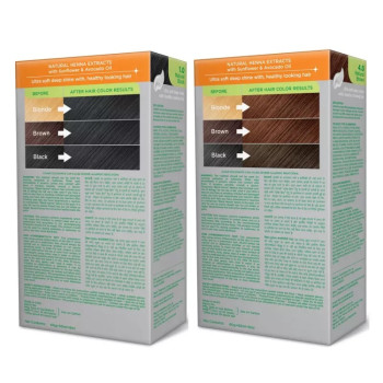 Nisha Creme Hair Color Combo Natural Black And Natural Brown (Each (Color Cream 60g + Developer 60 + Conditioner 6ml) (1Pack)