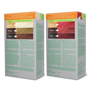 Nisha Creme Hair Color Combo Ultra Blonde And Flame Red (Each (Color Cream 60g + Developer 60 + Conditioner 6ml) (1Pack)