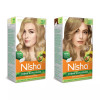 Nisha Creme Hair Color Combo Ultra Blonde And Light Blonde (Each (Color Cream 60g + Developer 60 + Conditioner 6ml) (1Pack)