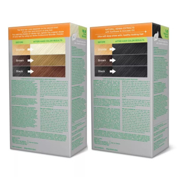 Nisha Creme Hair Color Combo Ultra Blonde And Natural Black (Each (Color Cream 60g + Developer 60 + Conditioner 6ml) (1Pack)