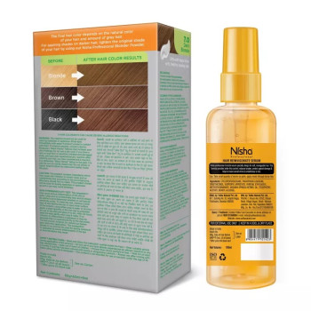 Nisha Creme Hair Color Dark Blonde And Argan Oil Hair Serum (Hair Color Developer 60g + Colorant 60ml + Conditioner 6ml) + 100ml Serum) (1Pack)