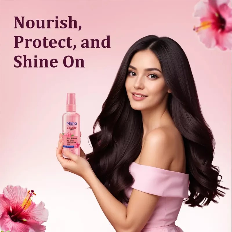 Nisha Creme Hair Color Dark Brown And Pink Hibiscus Hair Serum (Hair Color Developer 20g + Colorant 20ml) + 100ml Serum) (1Pack)
