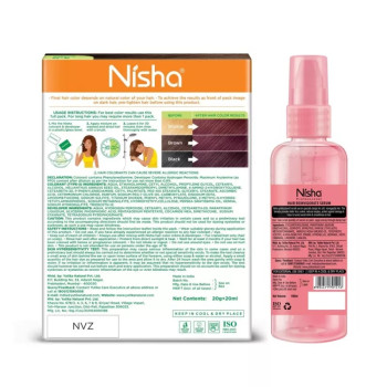Nisha Creme Hair Color Dark Brown And Pink Hibiscus Hair Serum (Hair Color Developer 20g + Colorant 20ml) + 100ml Serum) (1Pack)