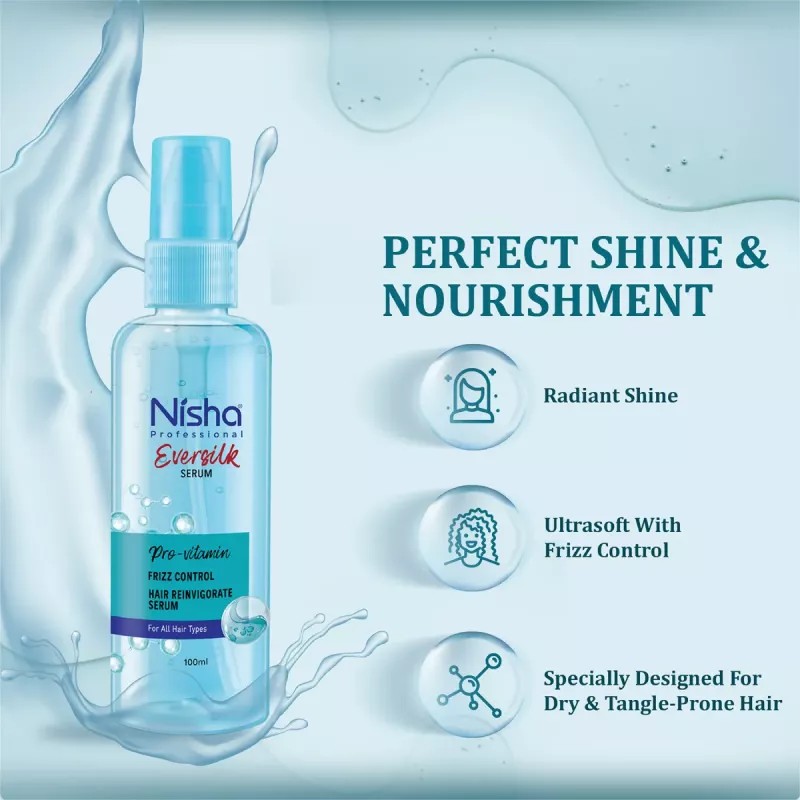 Nisha Creme Hair Color Golden Blonde And Pro Vitamin Hair Serum (Hair Color Developer 60g + Colorant 60ml + Conditioner 6ml) + 100ml Serum) (1Pack)