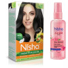 Nisha Creme Hair Color Natural Black And Pink Hibiscus Hair Serum (Hair Color Developer 60g + Colorant 60ml + Conditioner 6ml) + 100ml Serum) (1Pack)