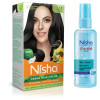 Nisha Creme Hair Color Natural Black And Pro Vitamin Hair Serum (Hair Color Developer 60g + Colorant 60ml + Conditioner 6ml) + 100ml Serum) (1Pack)