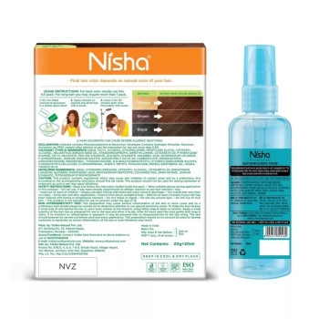 Nisha Creme Hair Color Natural Brown And Pro Vitamin Hair Serum (Hair Color Developer 20g + Colorant 20ml) + 100ml Serum) (1Pack)