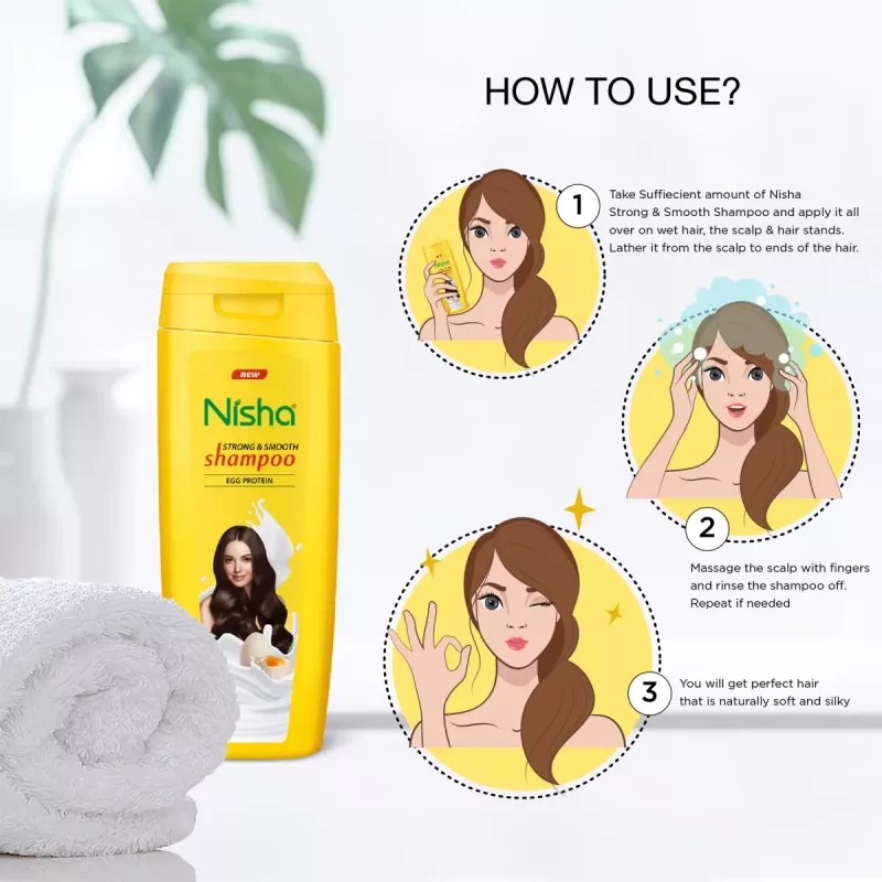 Nisha Egg Protein Shampoo And Conditioner Combo (Each 180ml) (1Pack)
