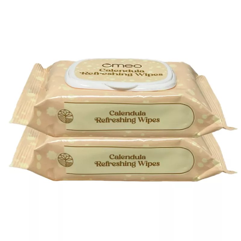 Omeo Calendula Refreshing Wipes (15cmX20cm) (25pcs, Pack of 2)