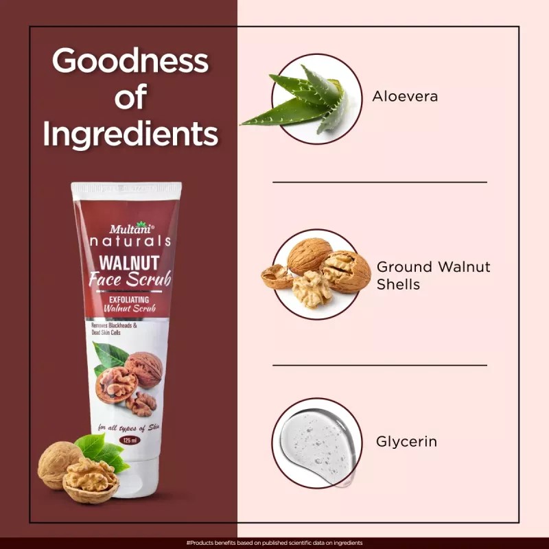 Multani Naturals Walnut Face Scrub (125ml)