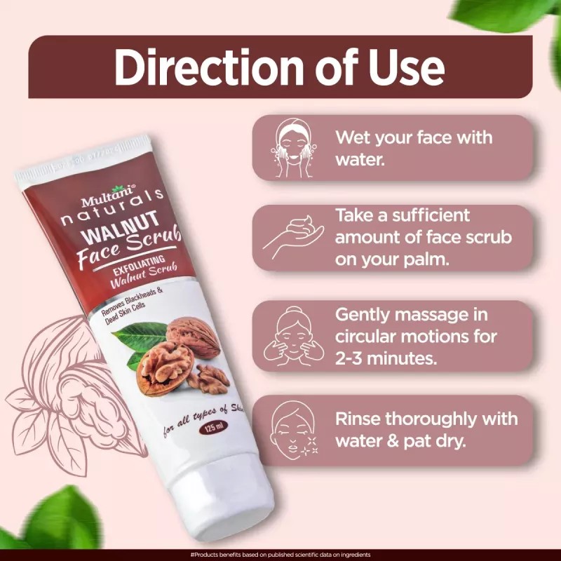 Multani Naturals Walnut Face Scrub (125ml)