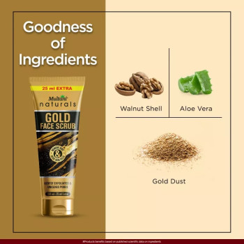 Multani Naturals Gold Face Scrub (25ml Extra) (100ml)