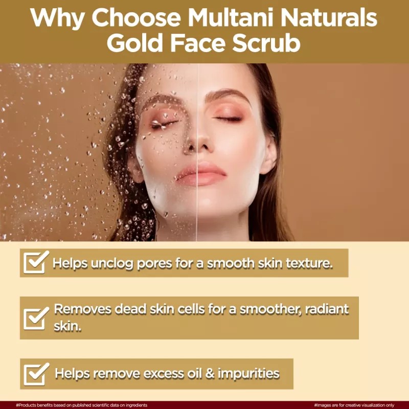 Multani Naturals Gold Face Scrub (25ml Extra) (100ml)