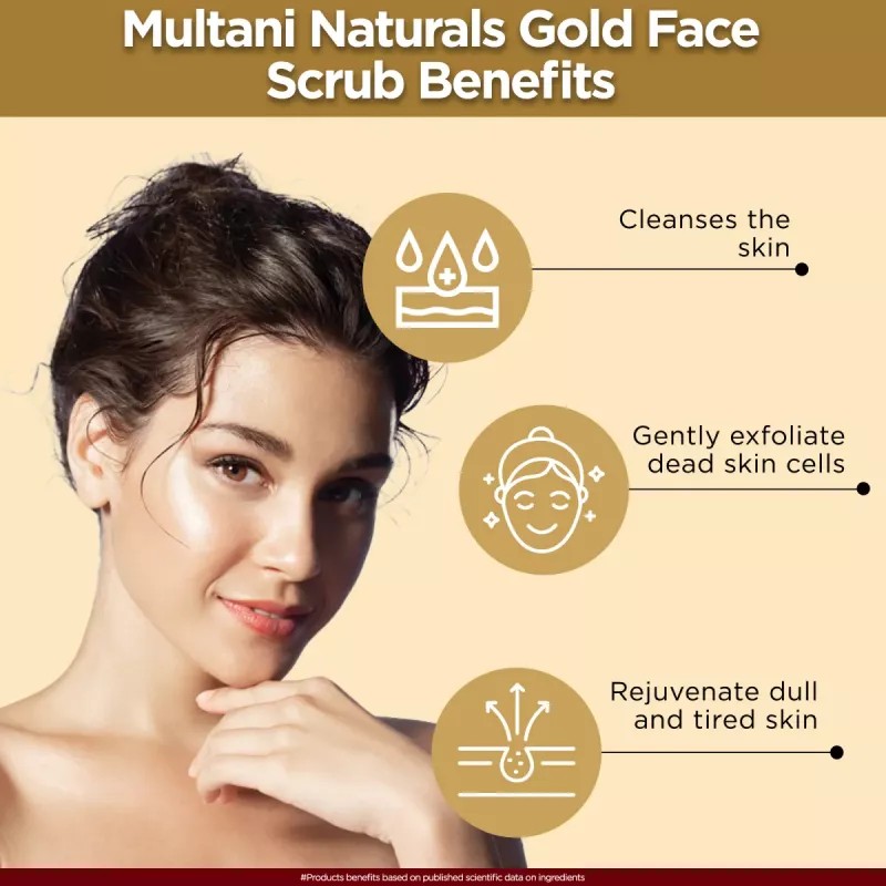Multani Naturals Gold Face Scrub (25ml Extra) (100ml)