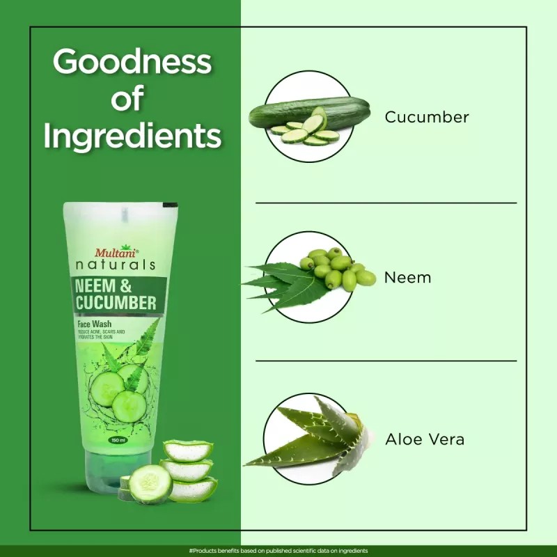 Multani Naturals Neem & Cucumber Face Wash (150ml)
