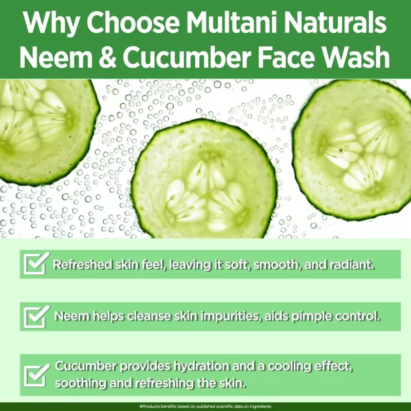 Multani Naturals Neem & Cucumber Face Wash (150ml)