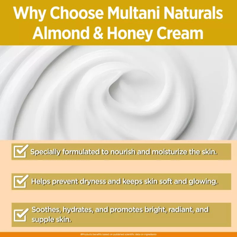 Multani Naturals Almond & Honey Nourishing Cream (500ml)