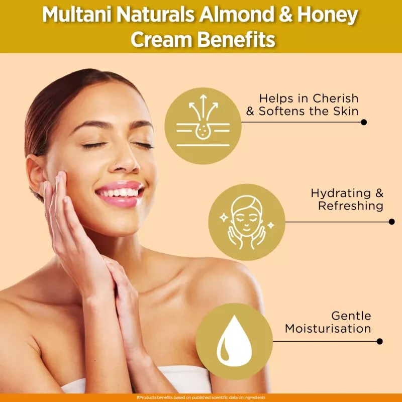 Multani Naturals Almond & Honey Nourishing Cream (500ml)