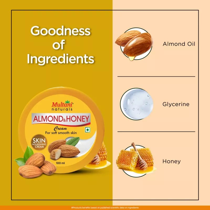 Multani Naturals Almond & Honey Cream (100ml)