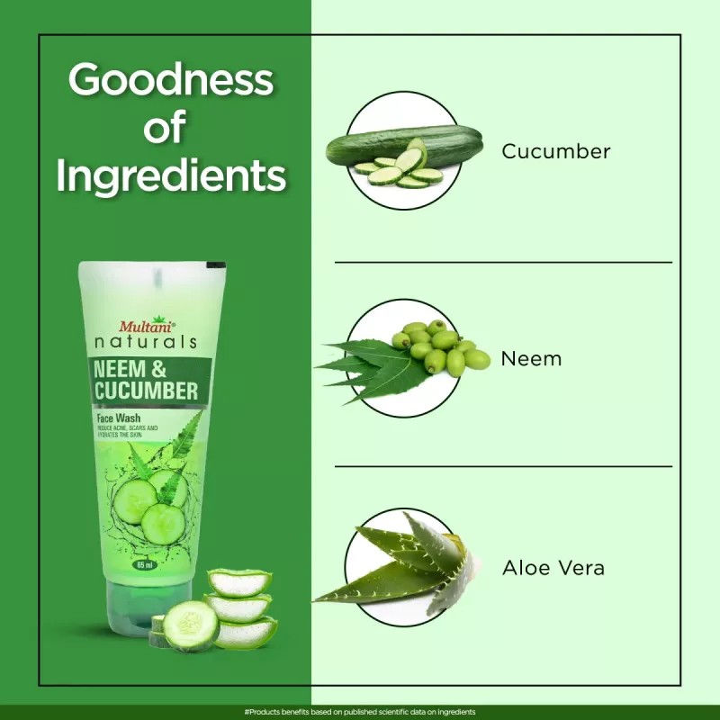 Multani Naturals Neem & Cucumber Face Wash (65ml)