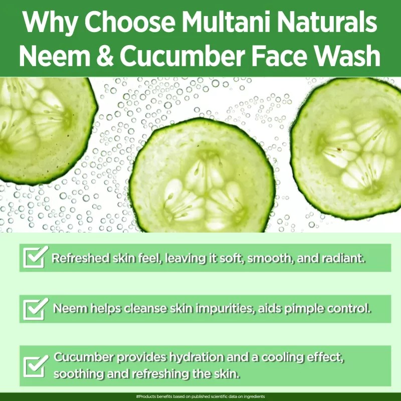 Multani Naturals Neem & Cucumber Face Wash (65ml)