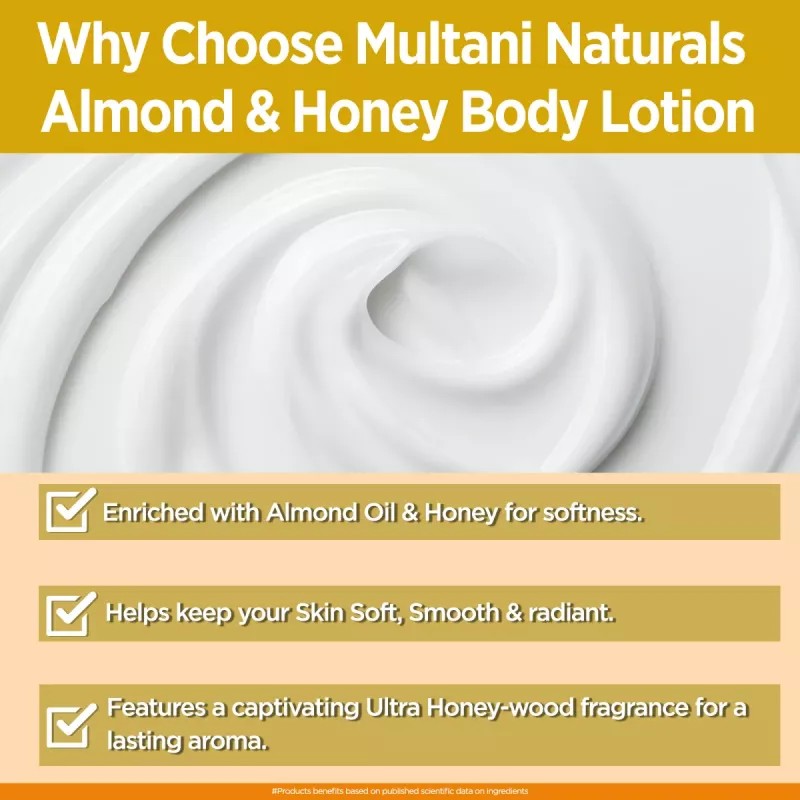 Multani Naturals Almond & Honey Body Lotion (Buy 1 Get 1 Free) (400ml)