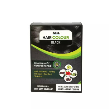 SBL Hair Color Black (12 Sachets Each 16g) (1Box)
