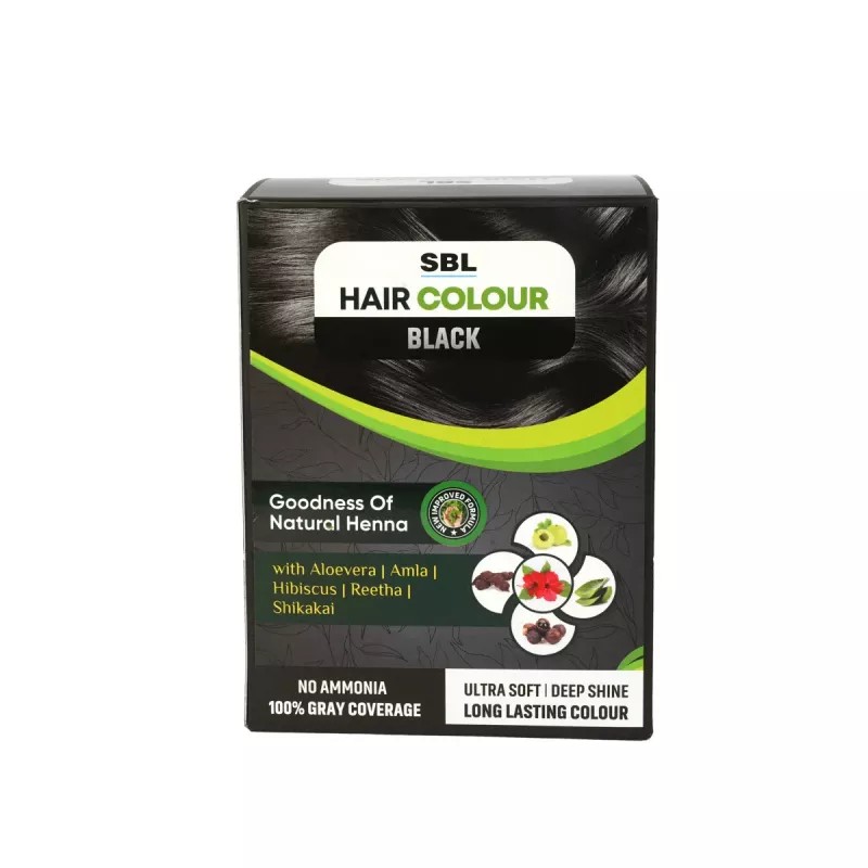 SBL Hair Color Black (12 Sachets Each 16g) (1Box)