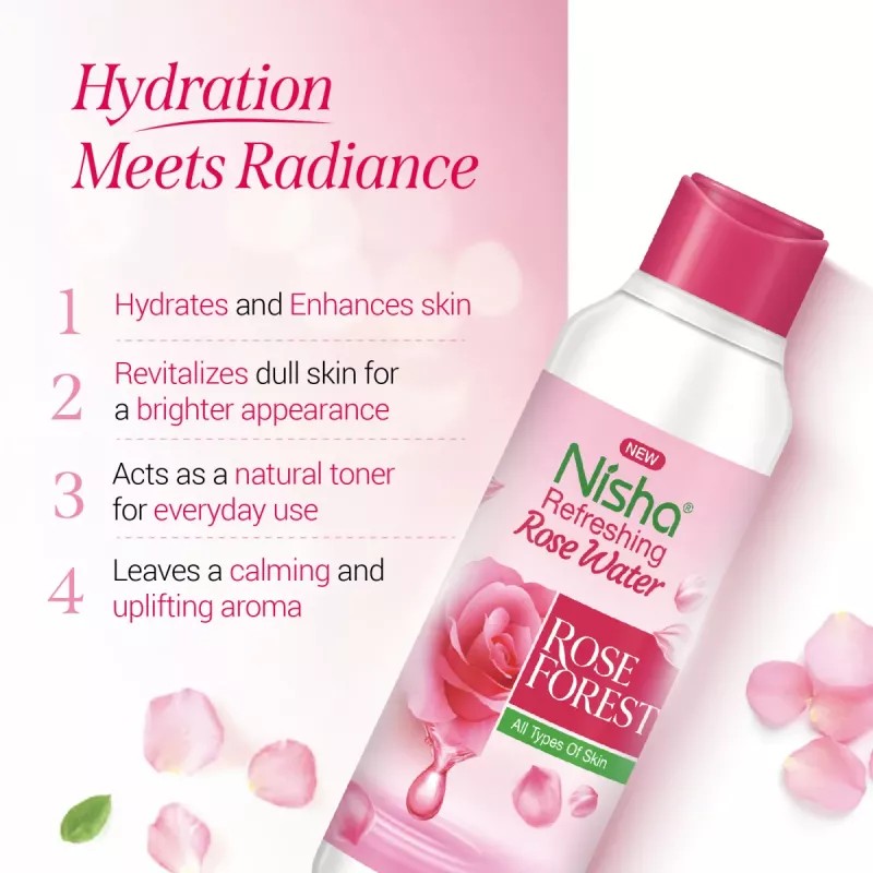 Nisha Refreshing Rose Water For Face (120ml)