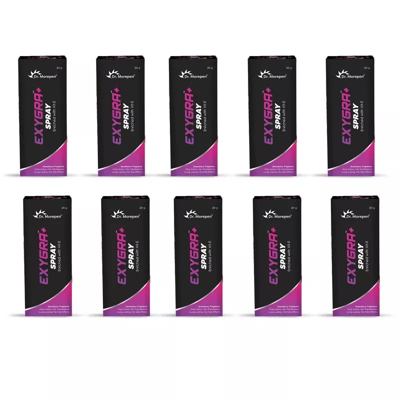 Dr Morepen Exygra+ Delay Stamina Booster Spray For Men (20g, Pack of 10)