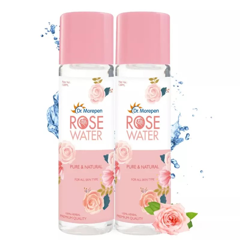 Dr Morepen Rose Water Pure & Natural For Face (120ml, Pack of 2)