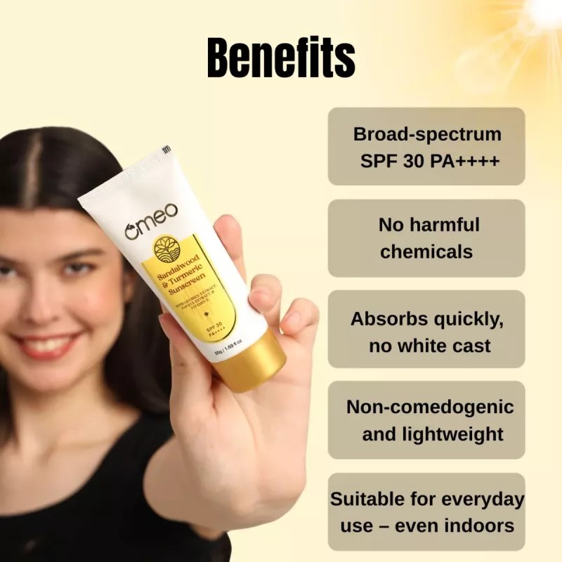 Omeo Sandalwood & Turmeric Sunscreen SPF 30 PA++++ (50g)