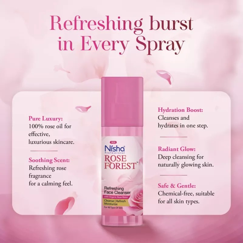 Nisha Rose Water Refreshing Face Cleanser (55ml)