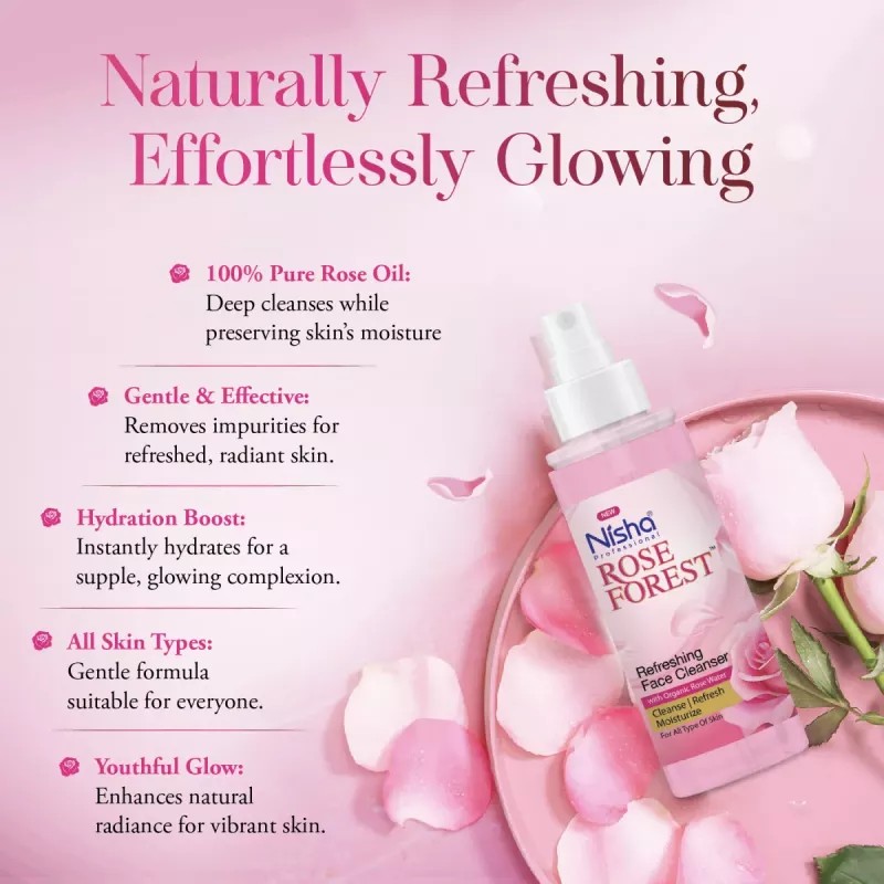 Nisha Rose Water Refreshing Face Cleanser (120ml)