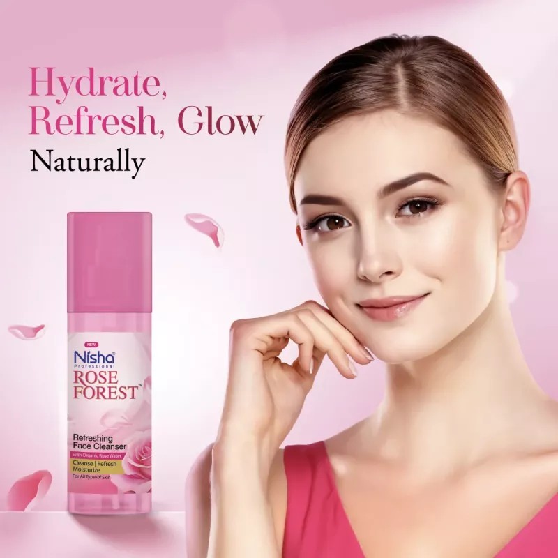 Nisha Rose Water Refreshing Face Cleanser (120ml)