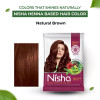 Nisha Henna Based Hair Color Natural Brown Powder (25g, Pack of 10)
