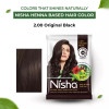 Nisha Henna Based Hair Color Natural Black Powder 2.00 (25g, Pack of 10)
