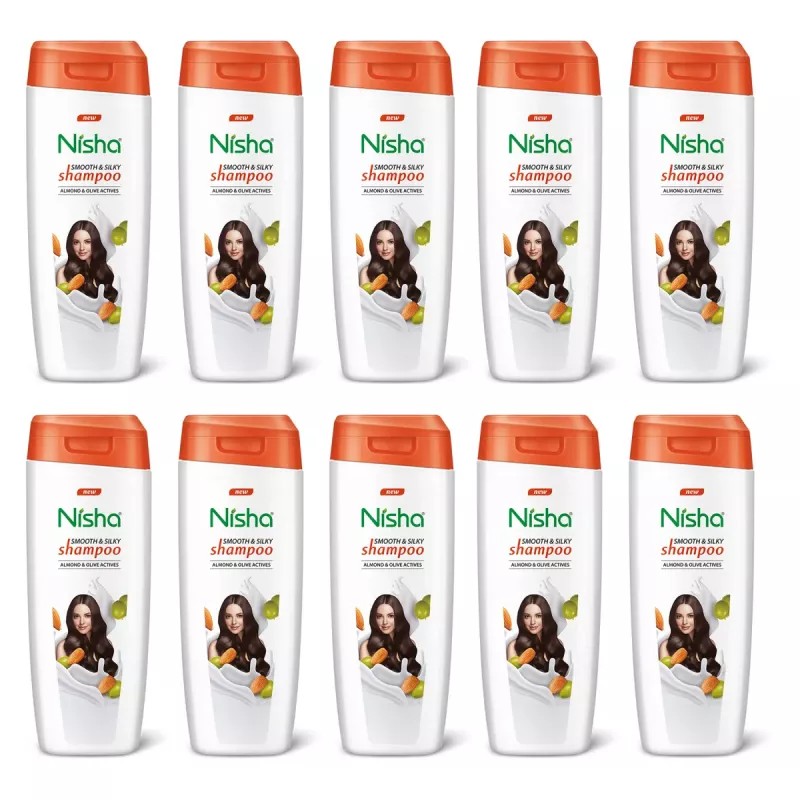 Nisha Almond & Olive Actives Shampoo (75ml, Pack of 10)