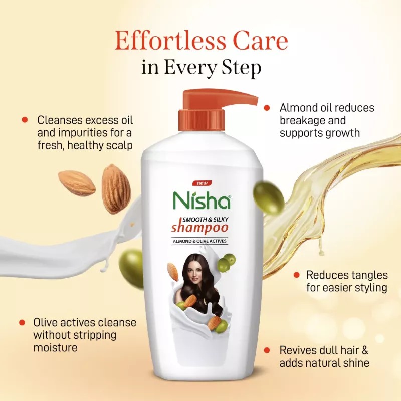 Nisha Almond & Olive Actives Shampoo (650ml)