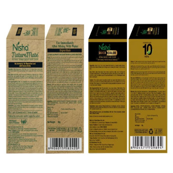 Nisha Nature Mate Henna Based Hair Color + 10 Minutes Quick Hair Colour (Each 60g) (1Pack)