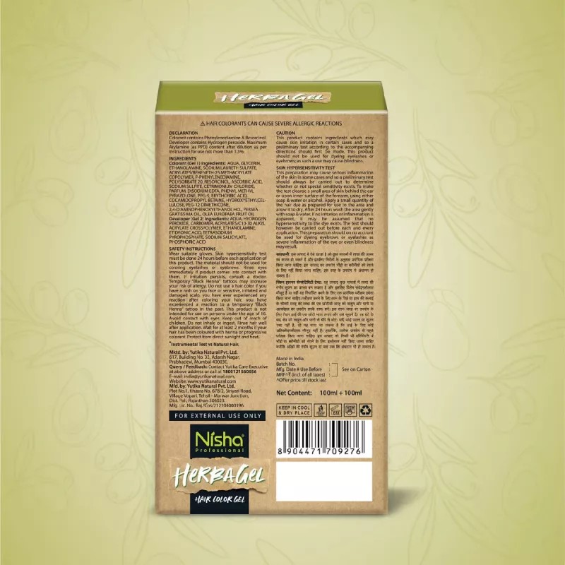 Nisha Herbagel Hair And Beard Colour Gel Original Black (200ml)