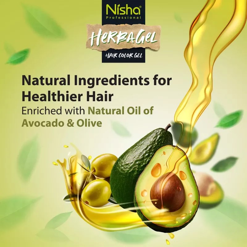 Nisha Herbagel Hair And Beard Colour Gel Original Black (200ml)