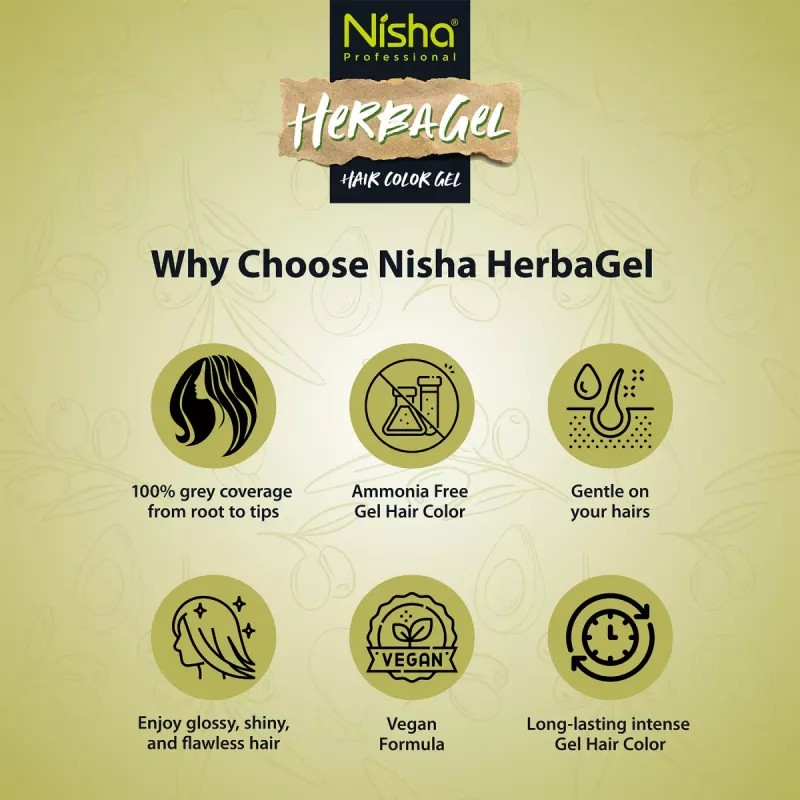Nisha Herbagel Hair And Beard Colour Gel Original Black (200ml)