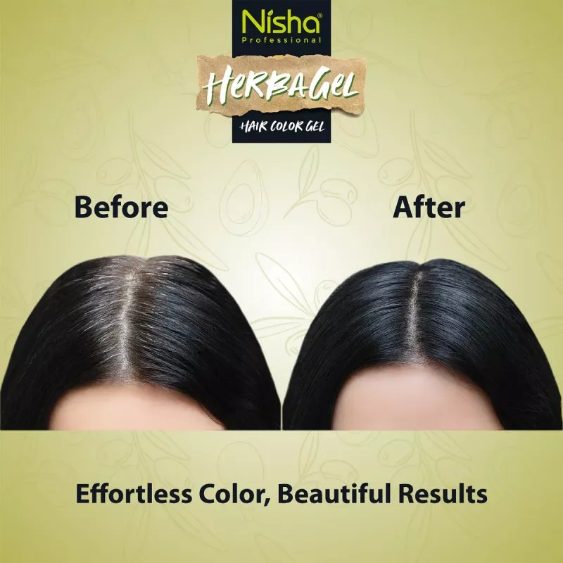 Nisha Herbagel Hair And Beard Colour Gel Original Black (200ml)